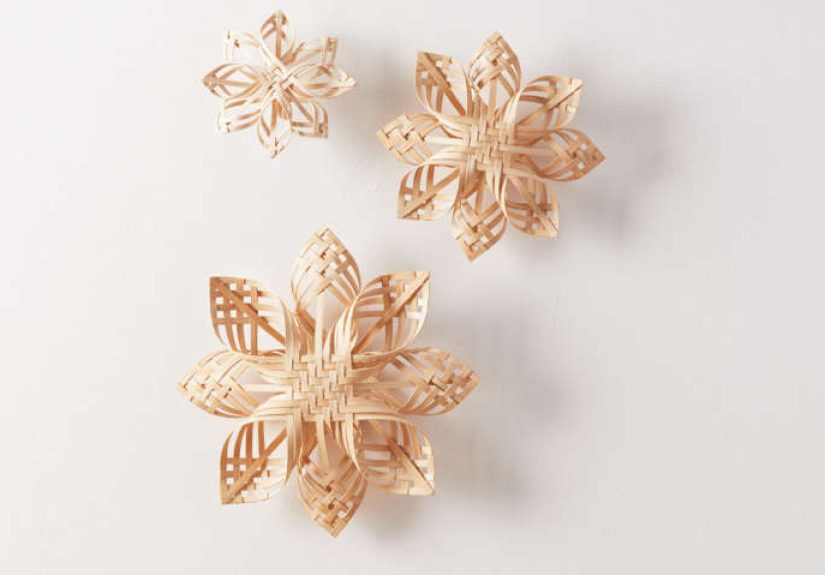 Handmade Basket Reed Woven Stars
