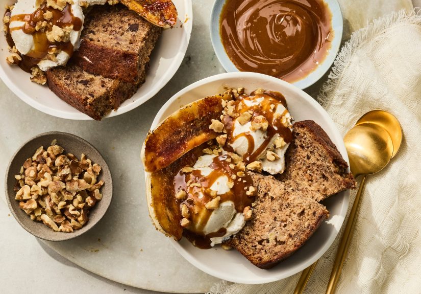 Homemade Banana Bread Sundae Recipe