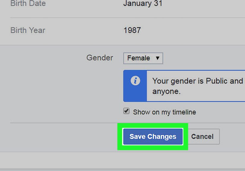3 Ways to Change Gender on Facebook