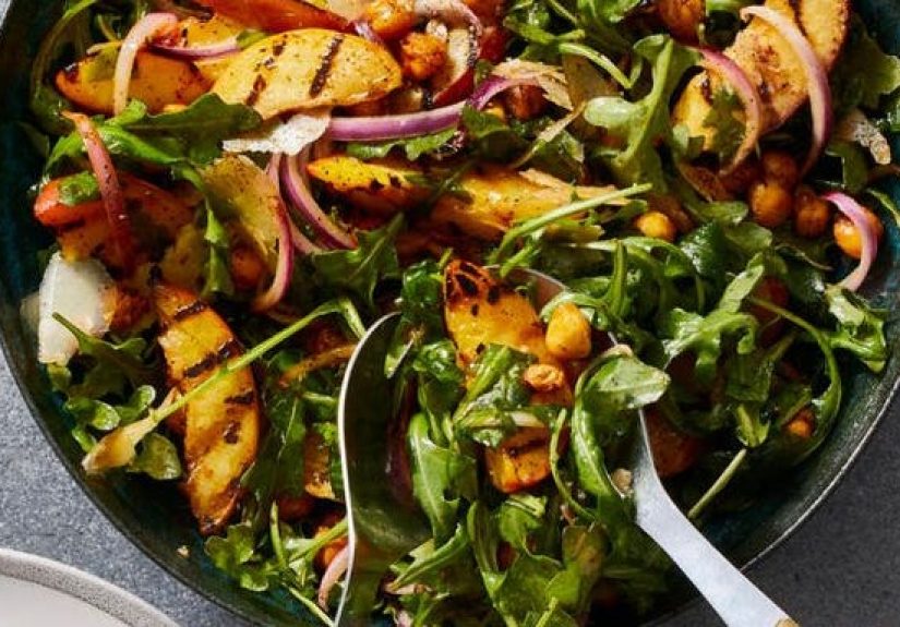 Best BBQ Chickpea and Grilled Nectarine Salad Recipe - How to Make BBQ Chickpea and Grilled Nectarine Salad