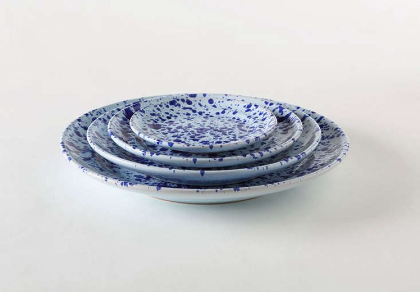 Blue On Blue Splatterware Plates