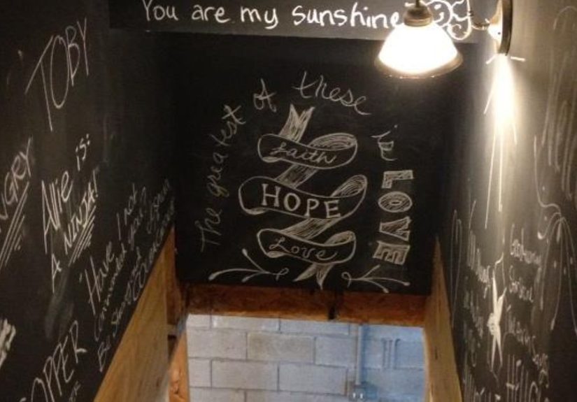 Chalkboard Paint in the Stairwell