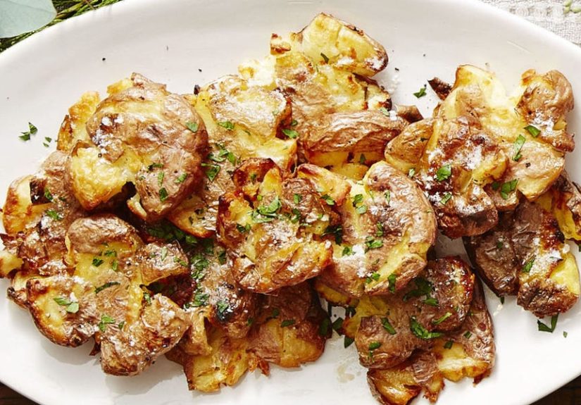 Crispy Golden Smashed Potatoes Recipe - How to Make Crispy Golden Smashed Potatoes - Good Housekeeping.com