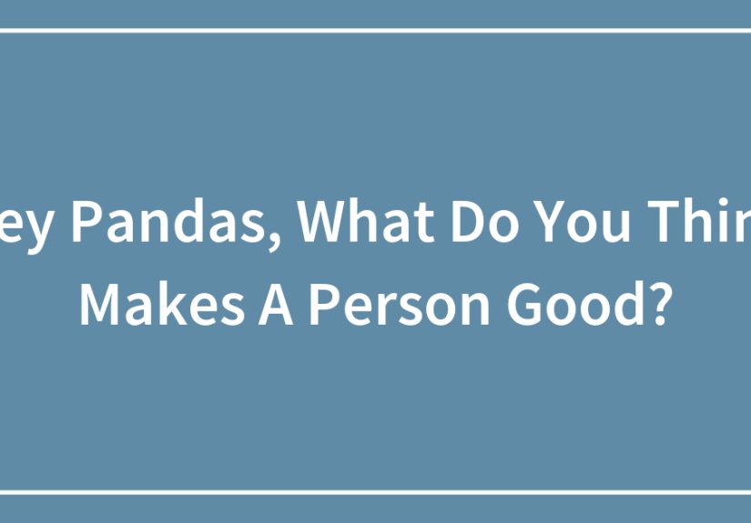 Hey Pandas, What Do You Think Makes A Person Good?