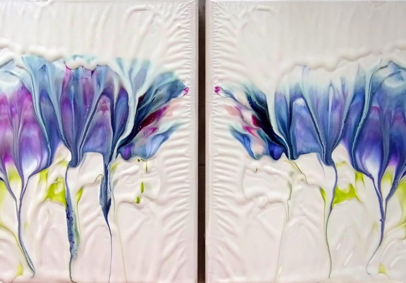 My Simple Flower Diptych Acrylic Pour Painting Guide For Beginners