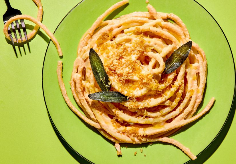 Creamy Carrot and Roasted Garlic Bucatini Recipe