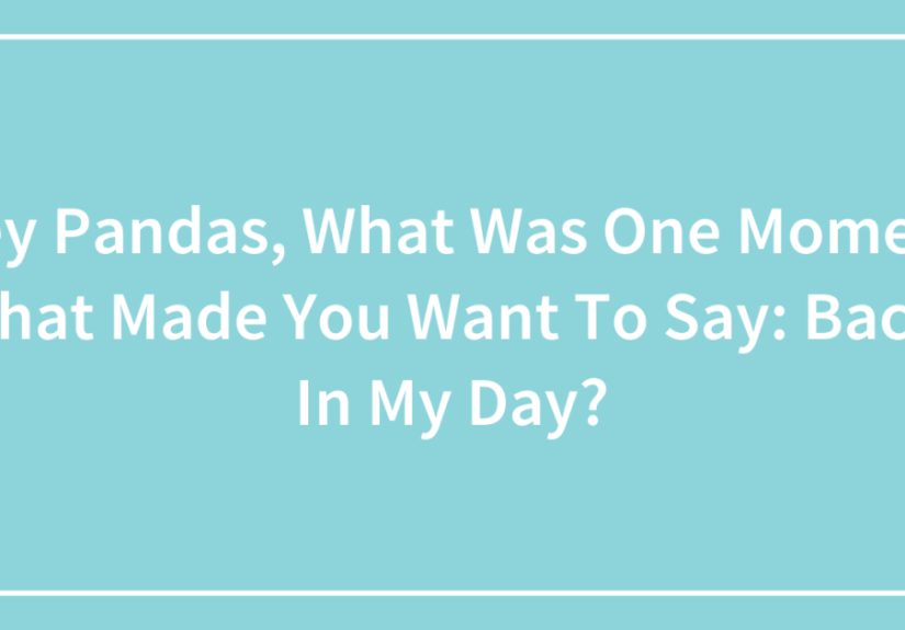 Hey Pandas, What Was One Moment That Made You Want To Say: Back In My Day?