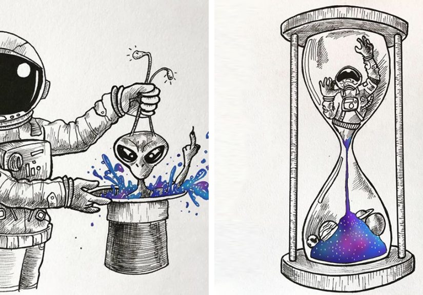 I Illustrate A Lonely Astronaut Wandering In Space (31 Pics)