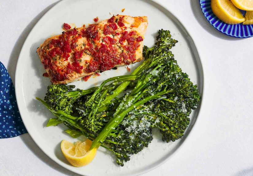 Sun-Dried Tomato Butter Salmon and Broccolini Is Your New Go-To Easy Dinner