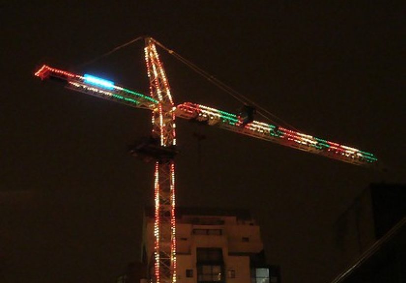 #355 When Construction Cranes Get Christmas Lights on Them - 1000 Awesome Things