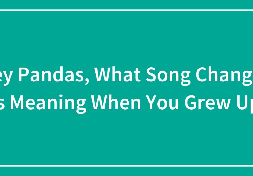 Hey Pandas, What Song Changed Its Meaning When You Grew Up?